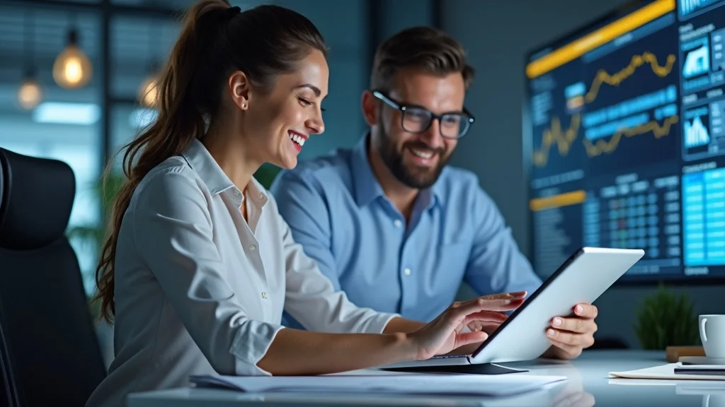 Professional reviewing social media marketing agency pricing models with a consultant in a bright workspace, illustrating affordable SME packages
